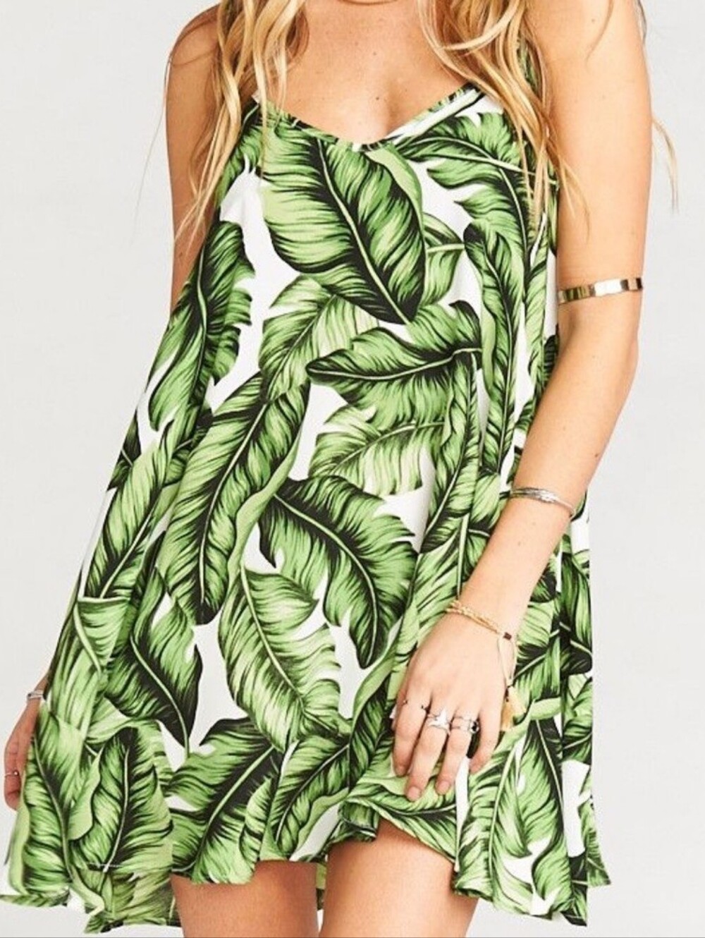 $145 Show Me Your Mumu Frond of You Circus Mini Palm Leaf Leaves Dress - Picture 3 of 7